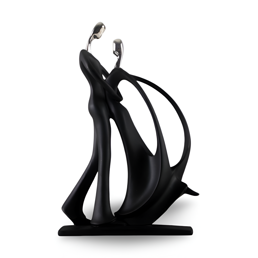Dansende par skulptur i konstharts – moderne romantisk dekoration