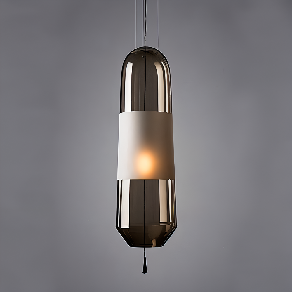Vintage glas pendel lampe med åben design til spisebord