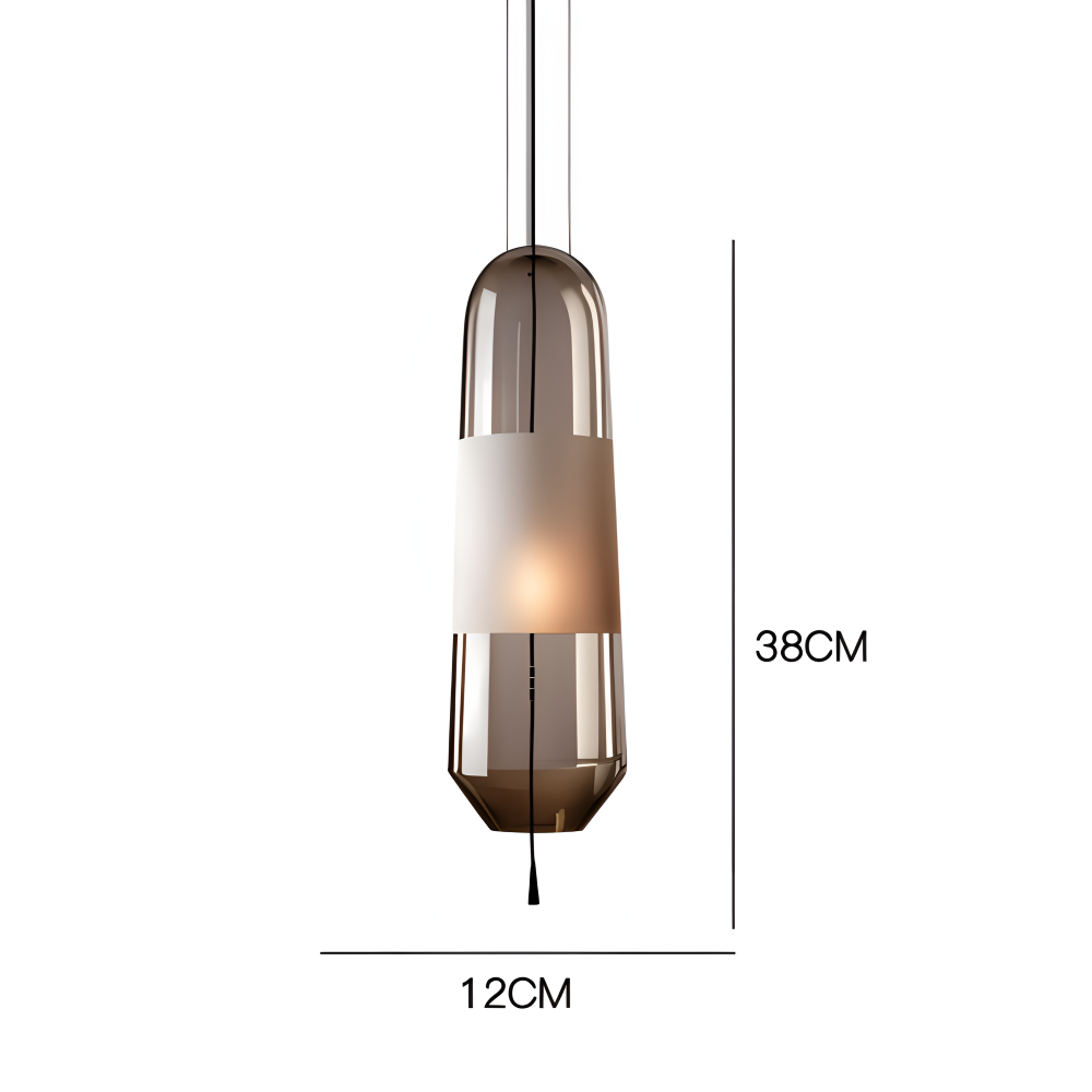 Vintage glas pendel lampe med åben design til spisebord
