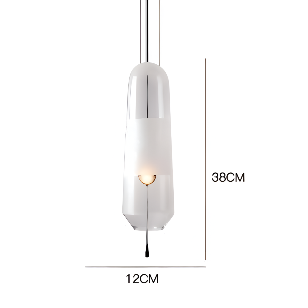 Vintage glas pendel lampe med åben design til spisebord