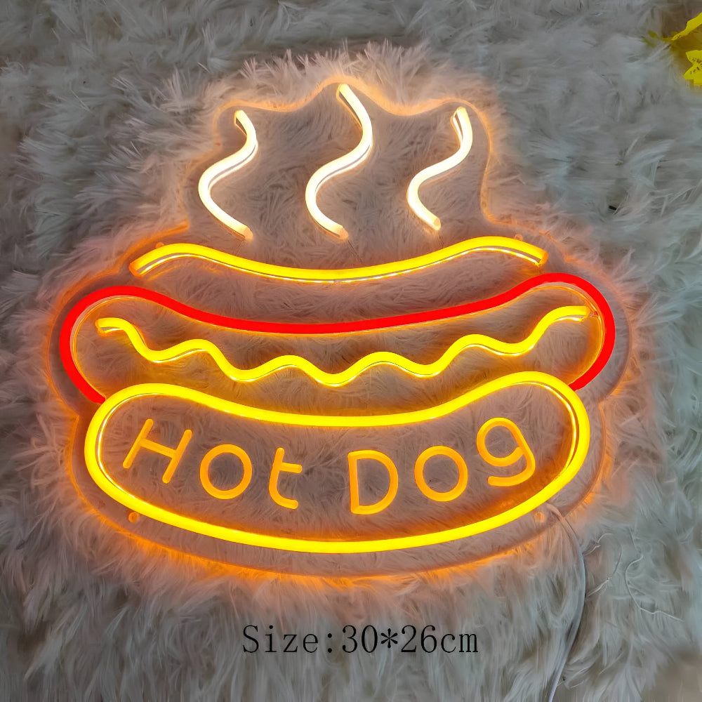 Neonskilt LED fastfood – farverigt skilt til bar og restaurant