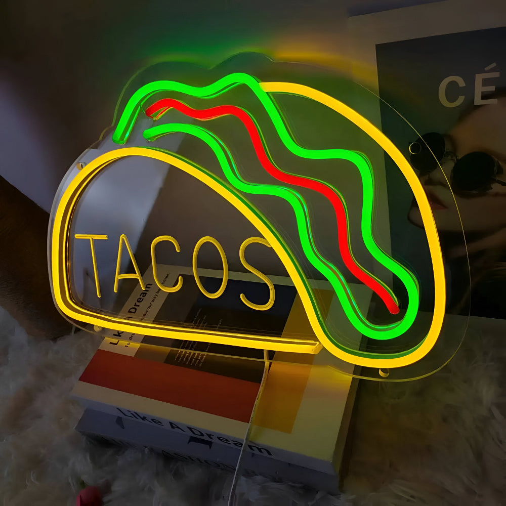 Neonskilt LED fastfood – farverigt skilt til bar og restaurant