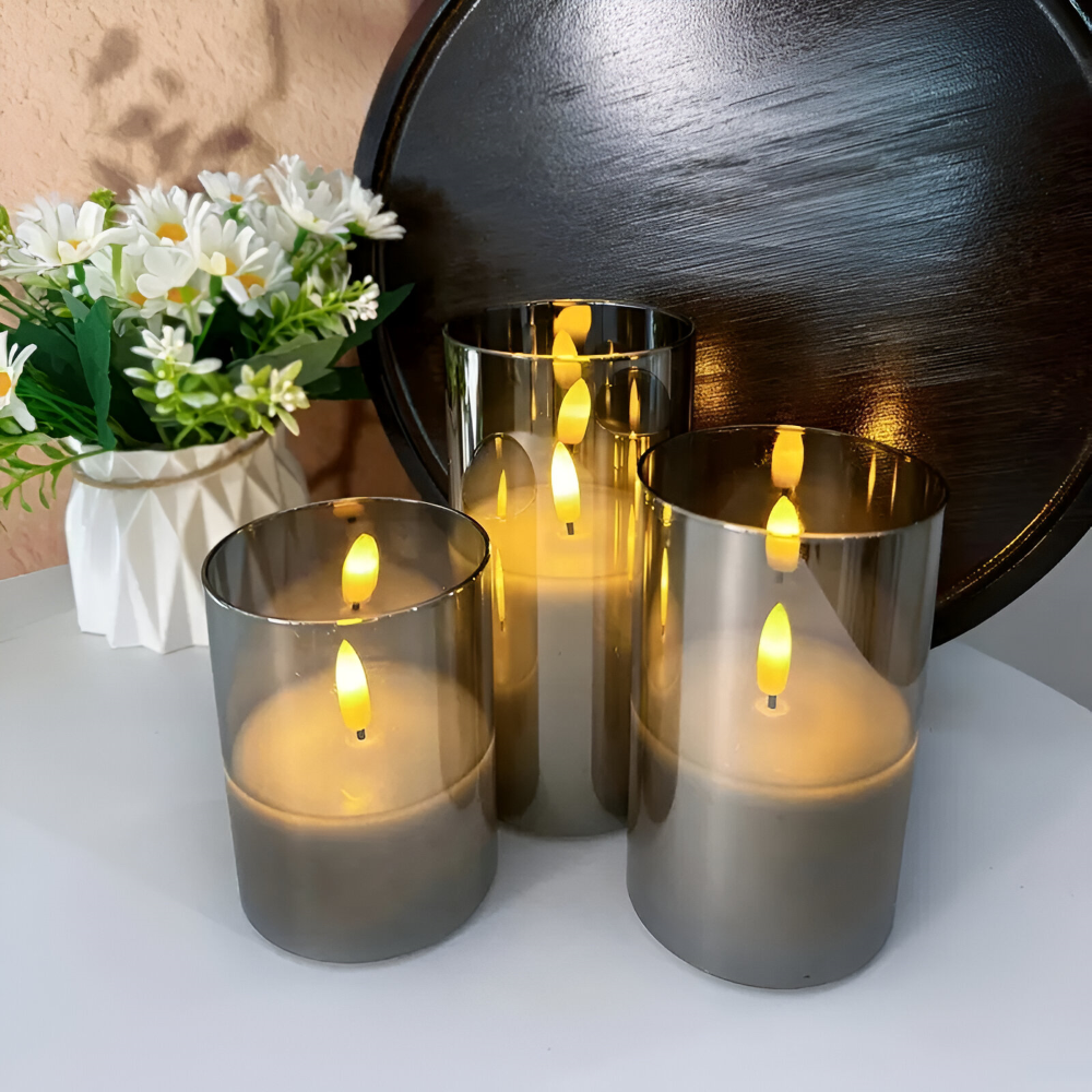LED stearinlys med 3D design – flammesikre lys med fjernbetjening