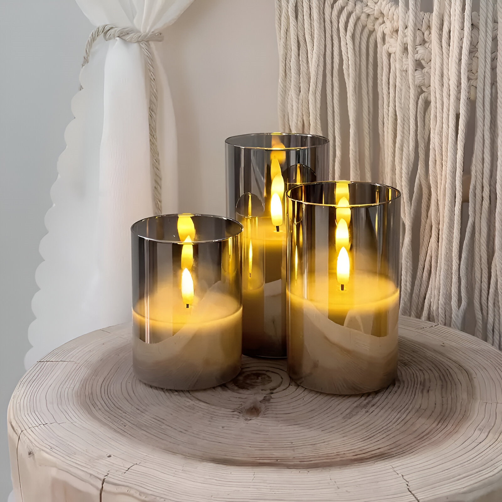 LED stearinlys med 3D design – flammesikre lys med fjernbetjening