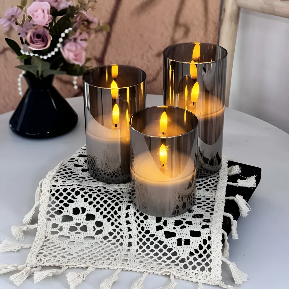 LED stearinlys med 3D design – flammesikre lys med fjernbetjening