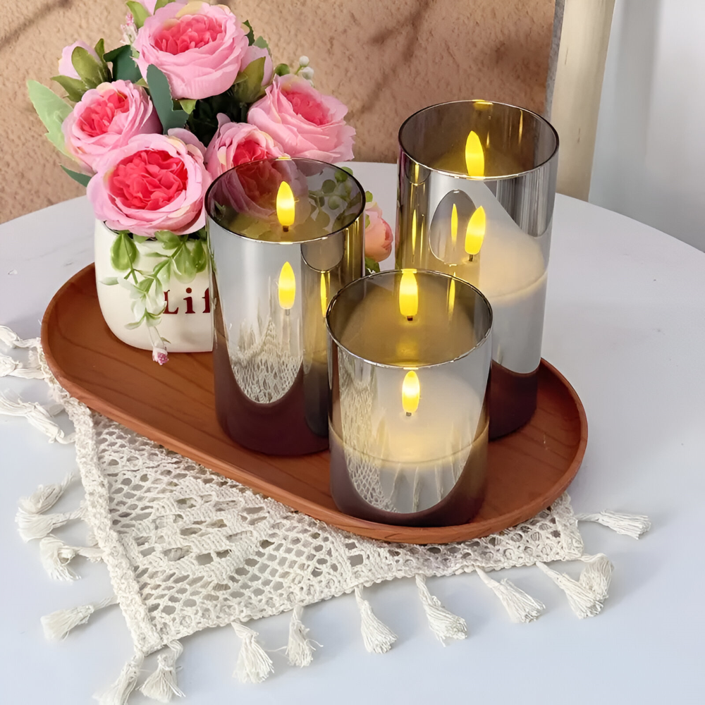 LED stearinlys med 3D design – flammesikre lys med fjernbetjening