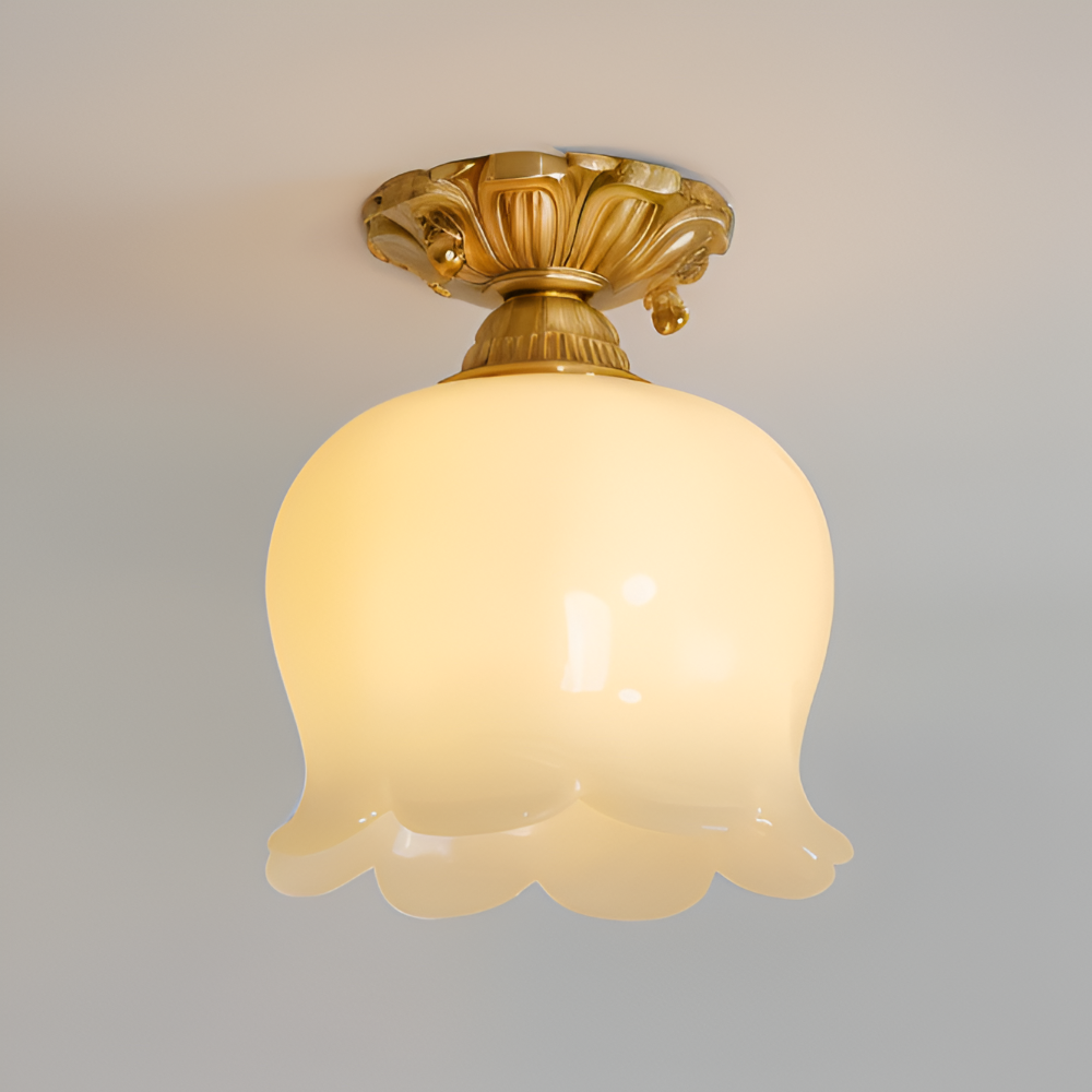 Blomsterformet vintage loftlampe med E27-fatning