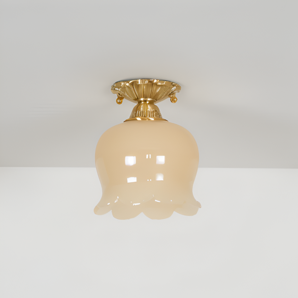 Blomsterformet vintage loftlampe med E27-fatning