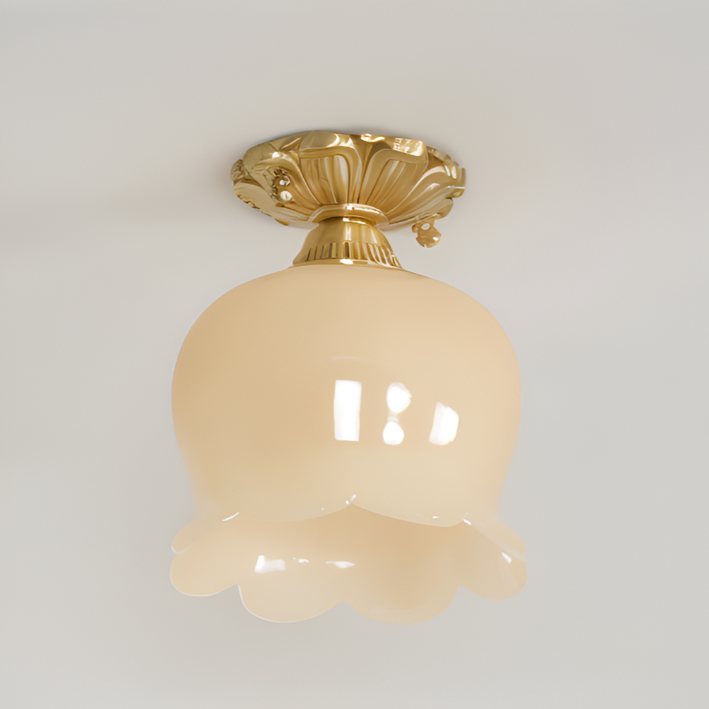 Blomsterformet vintage loftlampe med E27-fatning