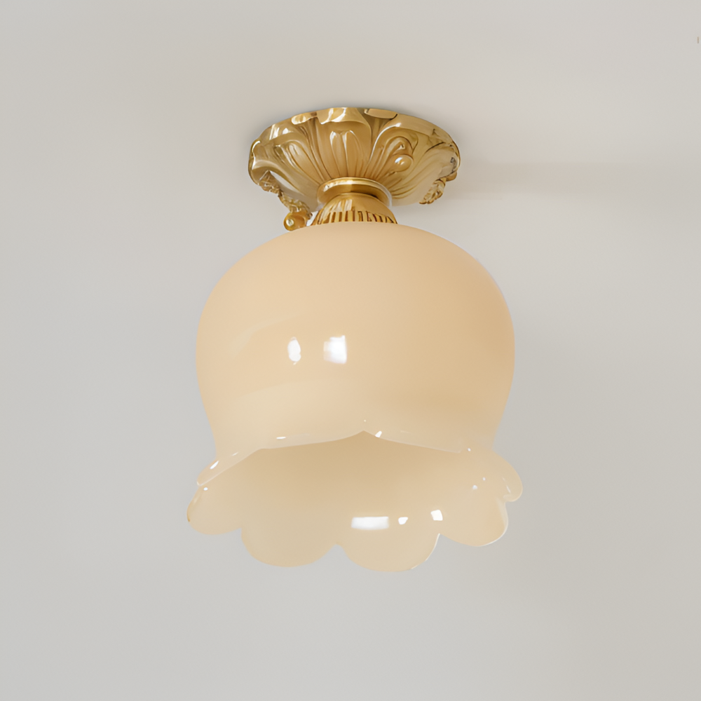Blomsterformet vintage loftlampe med E27-fatning