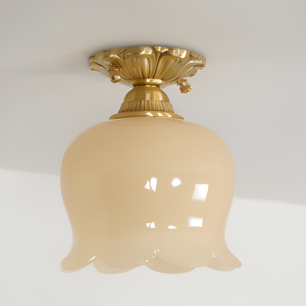 Blomsterformet vintage loftlampe med E27-fatning
