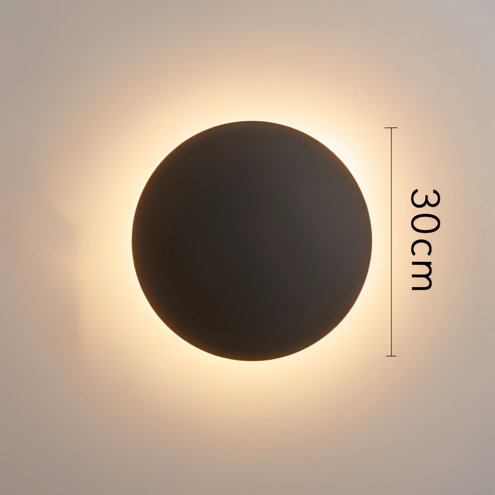 Lunaris – Moderne Rund LED Væglampe i Metal med Varmt Lys