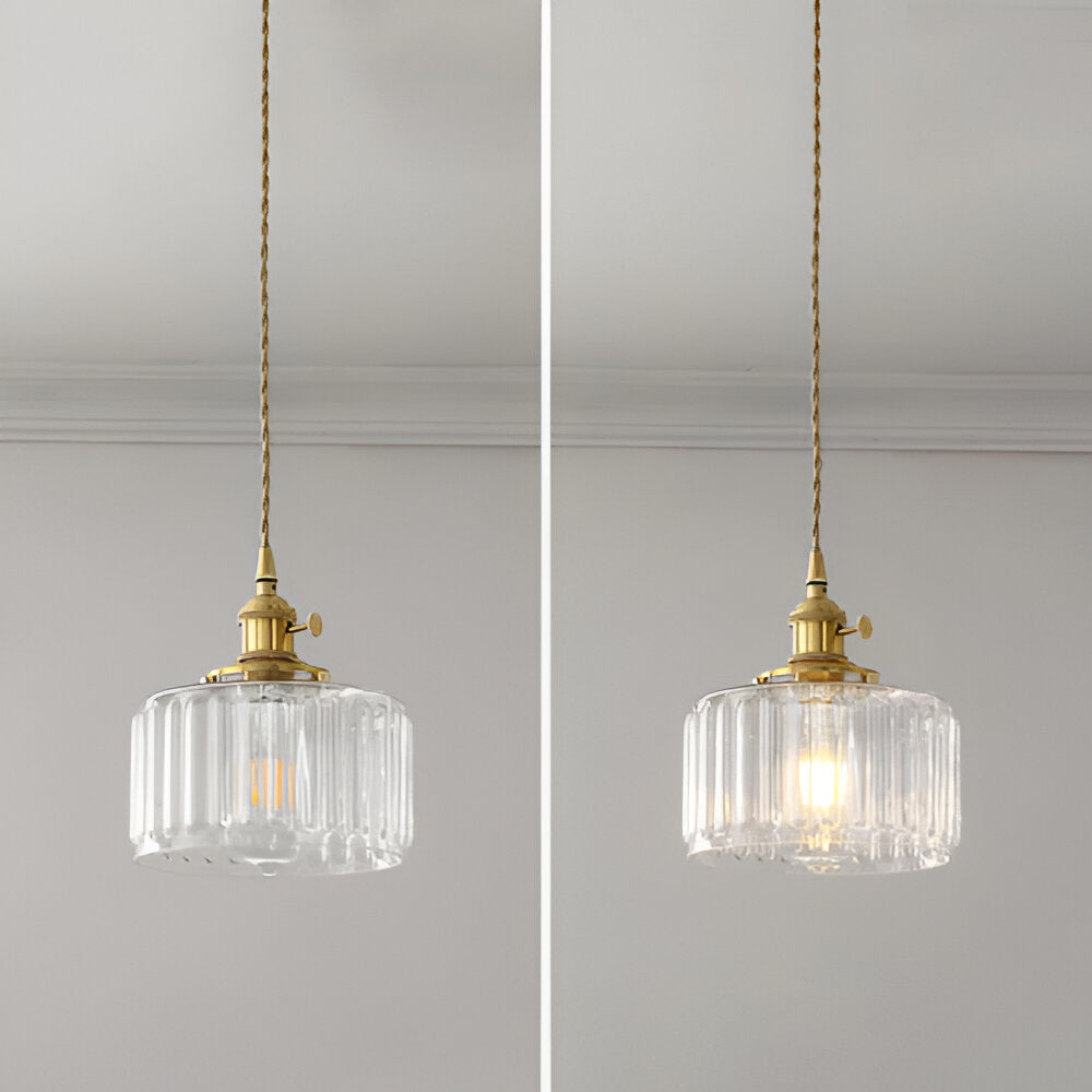Verluna – Vintage Grøn Pendellampe i Cylindrisk Glasdesign