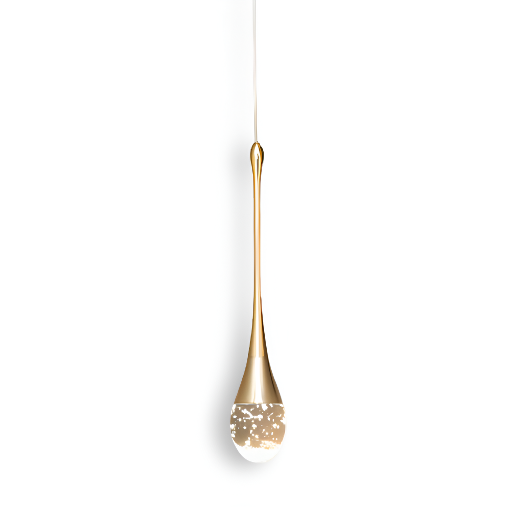 Pendellampe i glas sort & guld – krystal boble design lampe