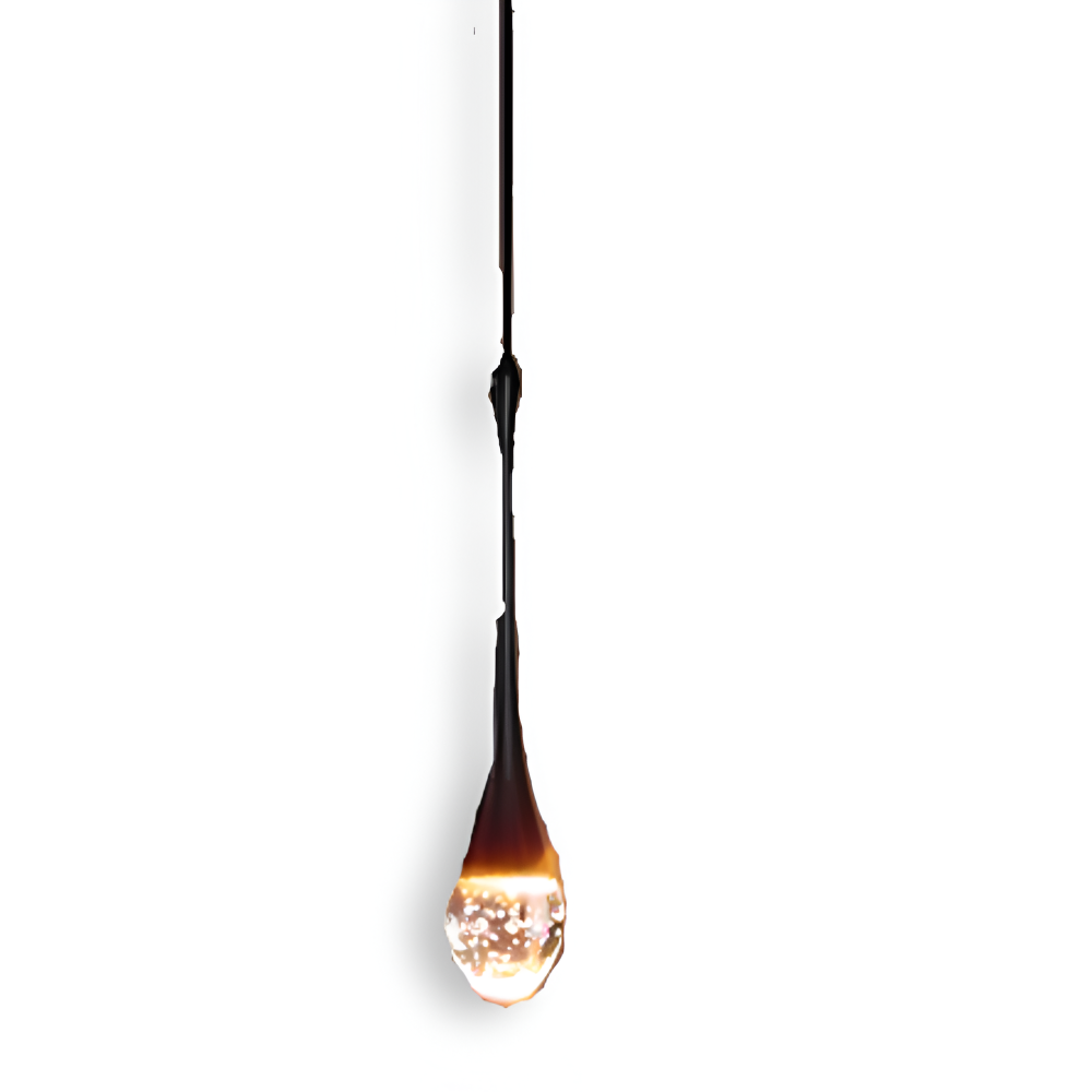 Pendellampe i glas sort & guld – krystal boble design lampe