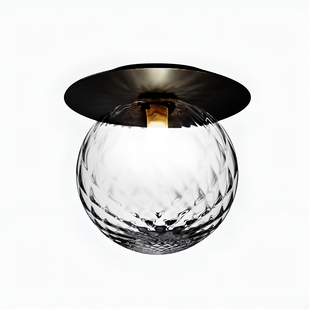 Elegant loftlampe med matteret eller klar glaskugle