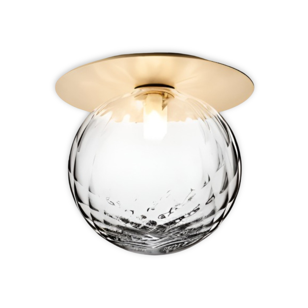 Elegant loftlampe med matteret eller klar glaskugle