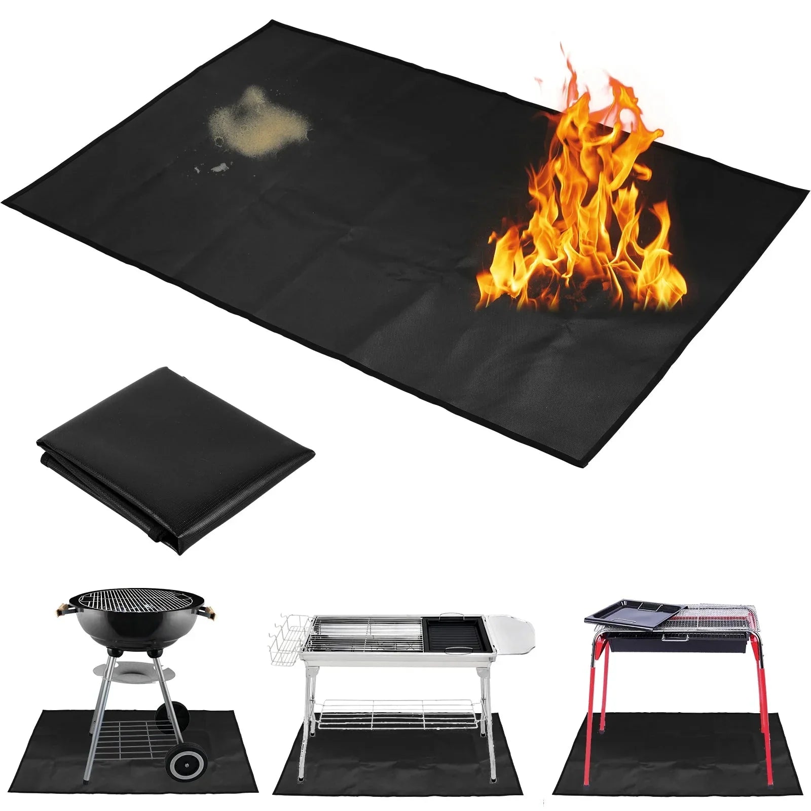 Varmebestandig grillmåtte i glasfiber – 122 × 76 cm
