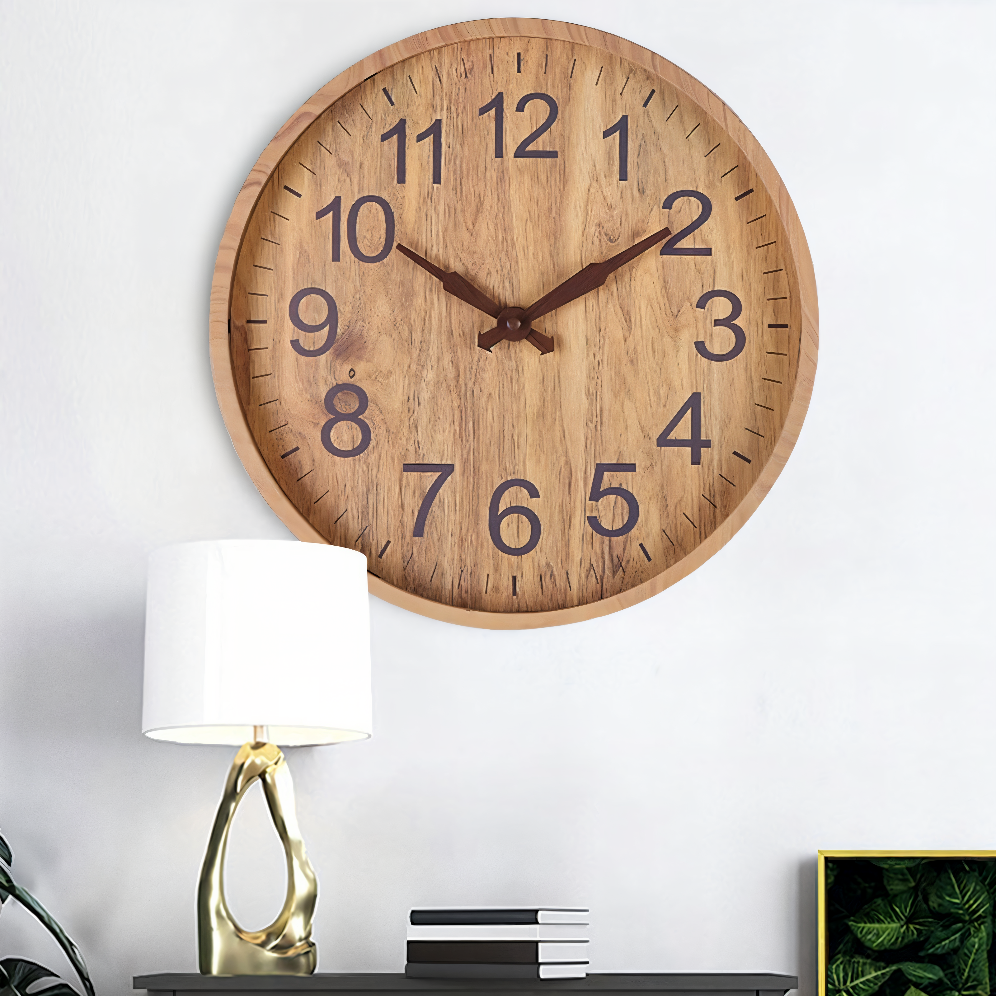 TimberTime Vækkeur – Æstetisk Rund Vækkeur i Trælook