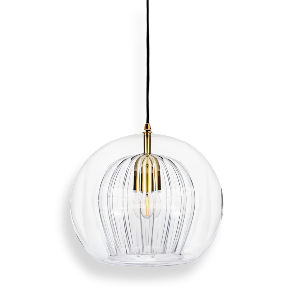 Gloréa Pendellampe – Kugleformet Glaspendel med Vintage Elegance