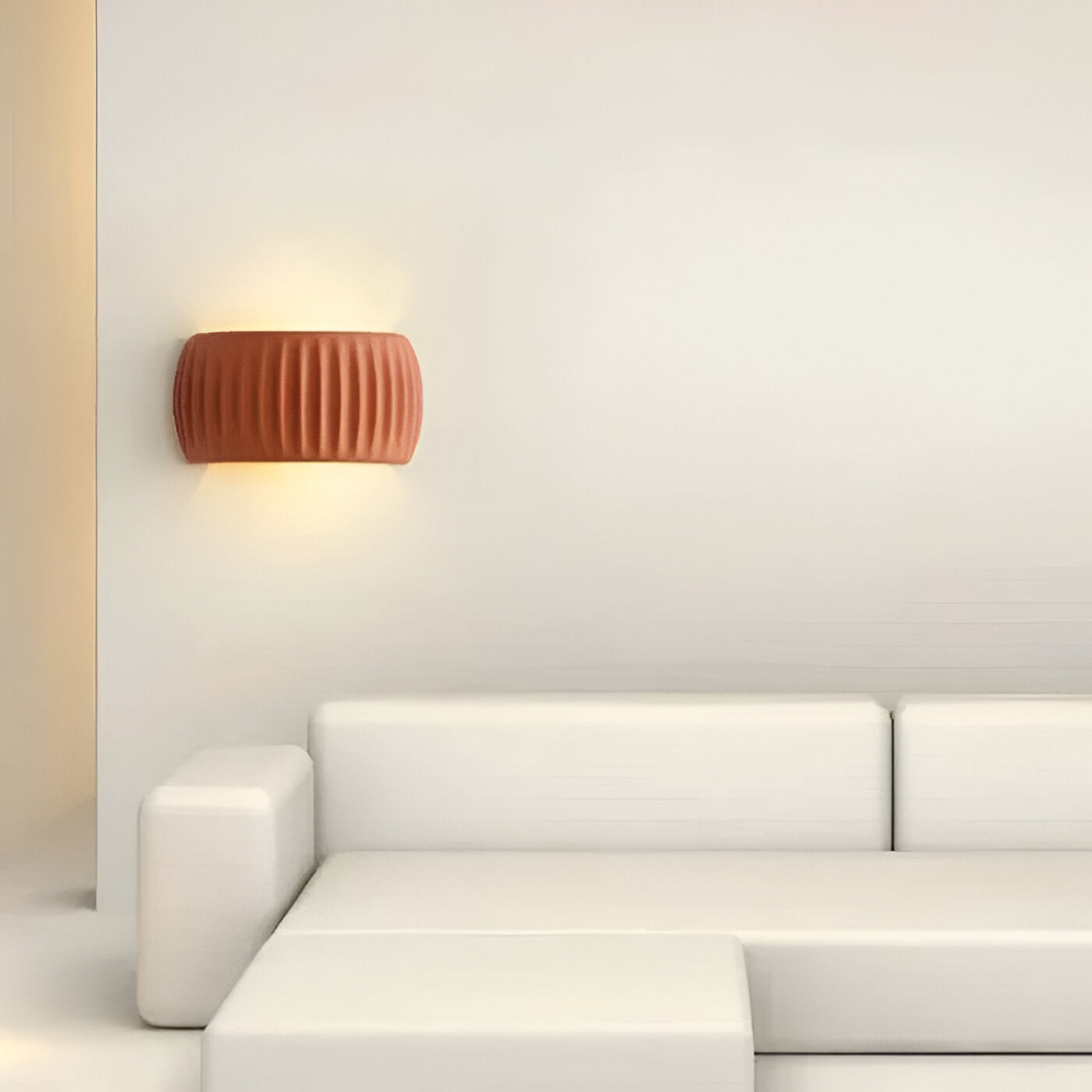 ColoraRib – Grøn Riflet Væglampe i Resin med Macaron Design & Nordisk LED