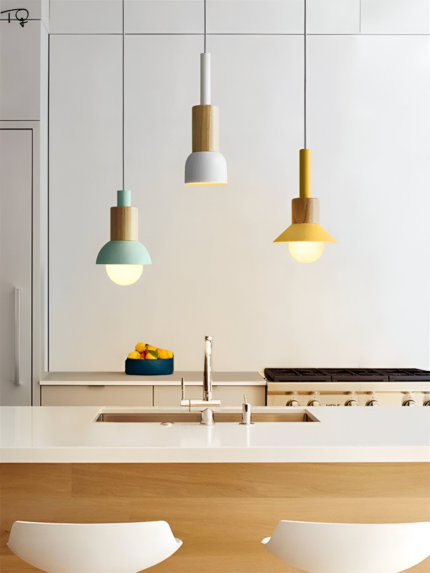 Farverig pendellampe i nordisk stil – macaron design med blødt lys