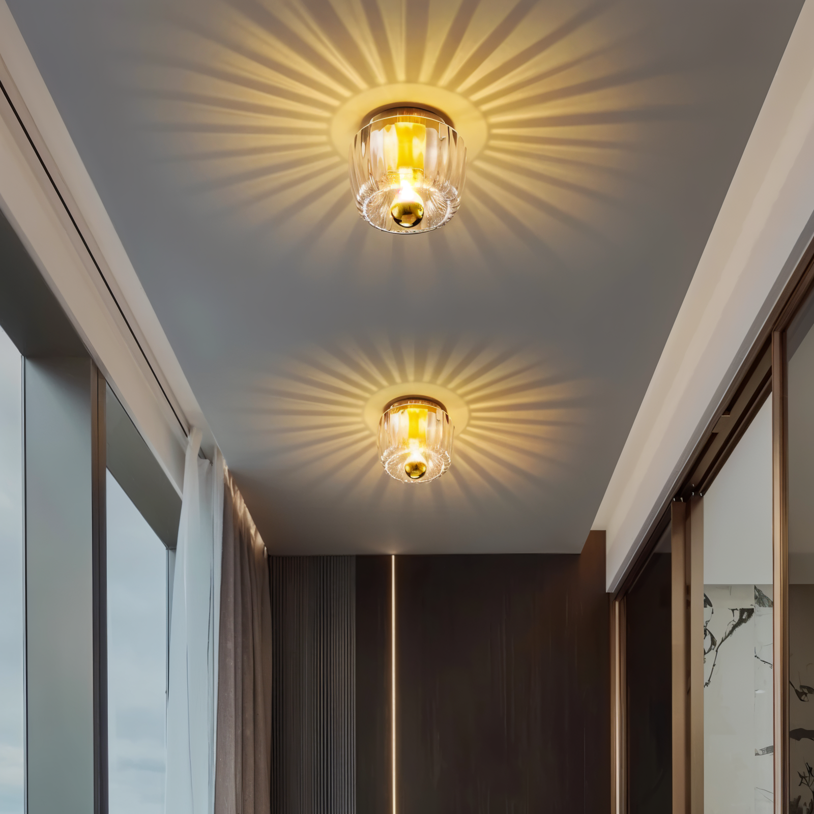 Væglampe i riflet glas – Bauhaus design med elegant lys