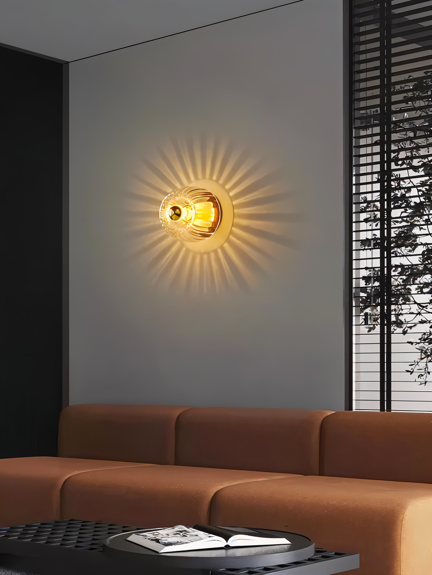Væglampe i riflet glas – Bauhaus design med elegant lys
