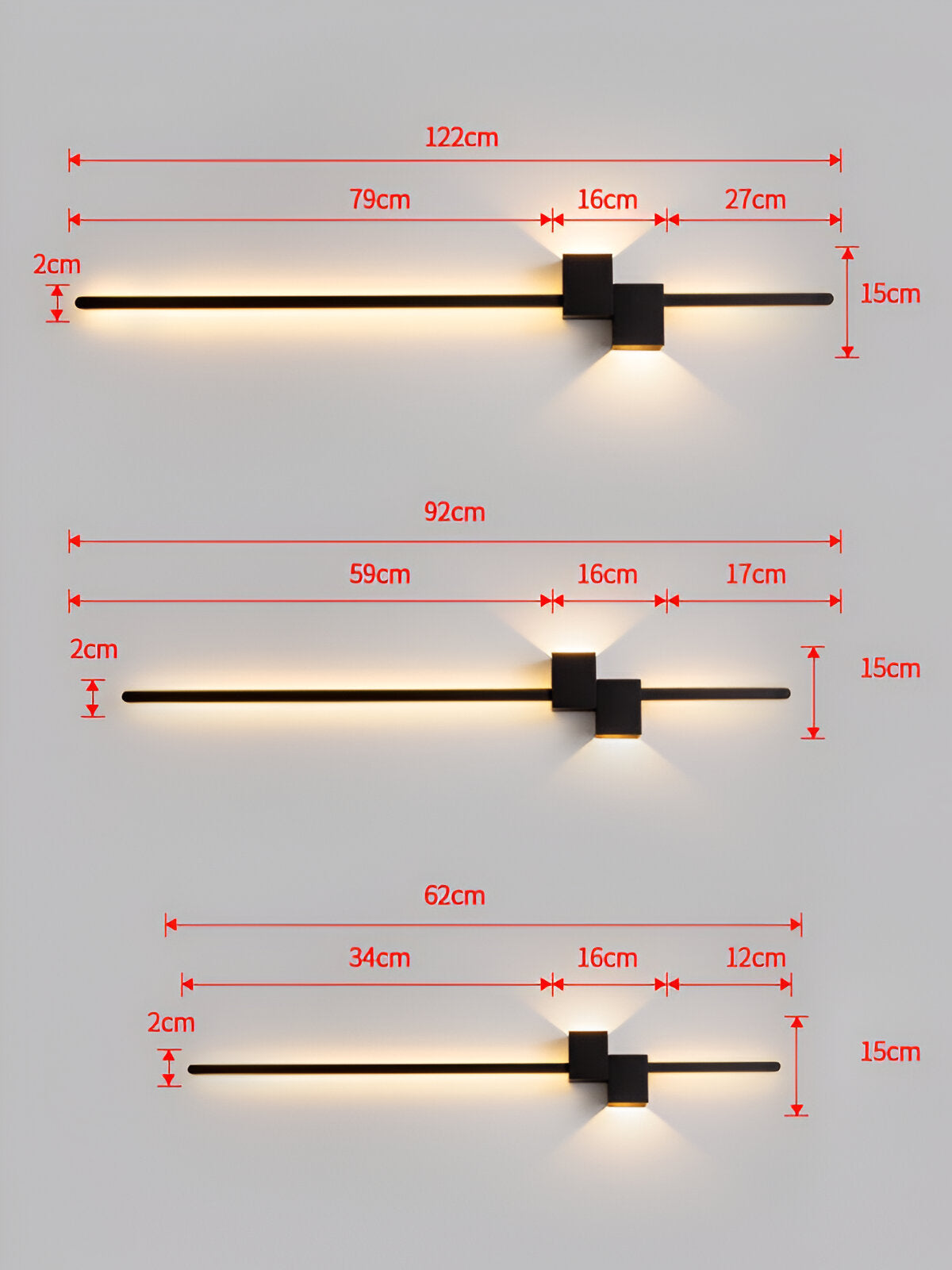 Linearo – Minimalistisk Sort LED Væglampe i Moderne Langt Design