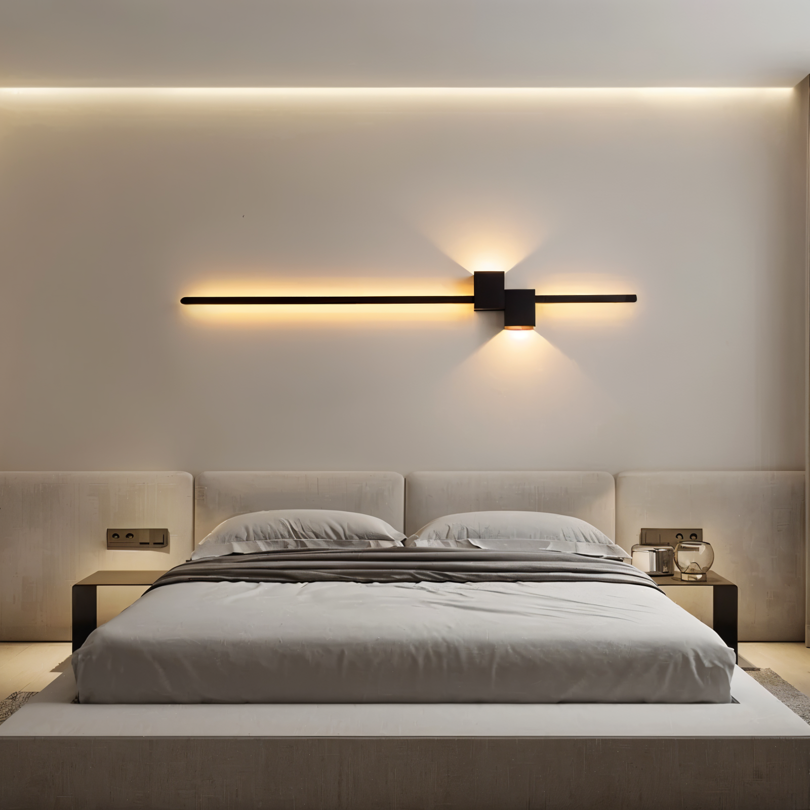 Linearo – Minimalistisk Sort LED Væglampe i Moderne Langt Design
