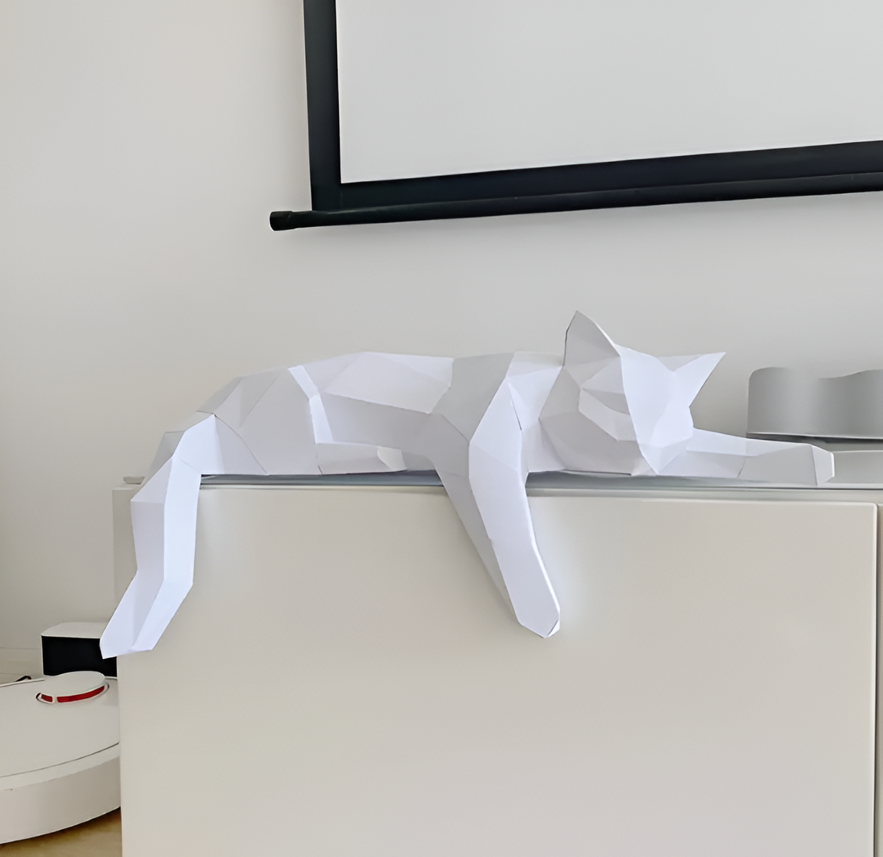 3D origami kat DIY dekoration til moderne indretning