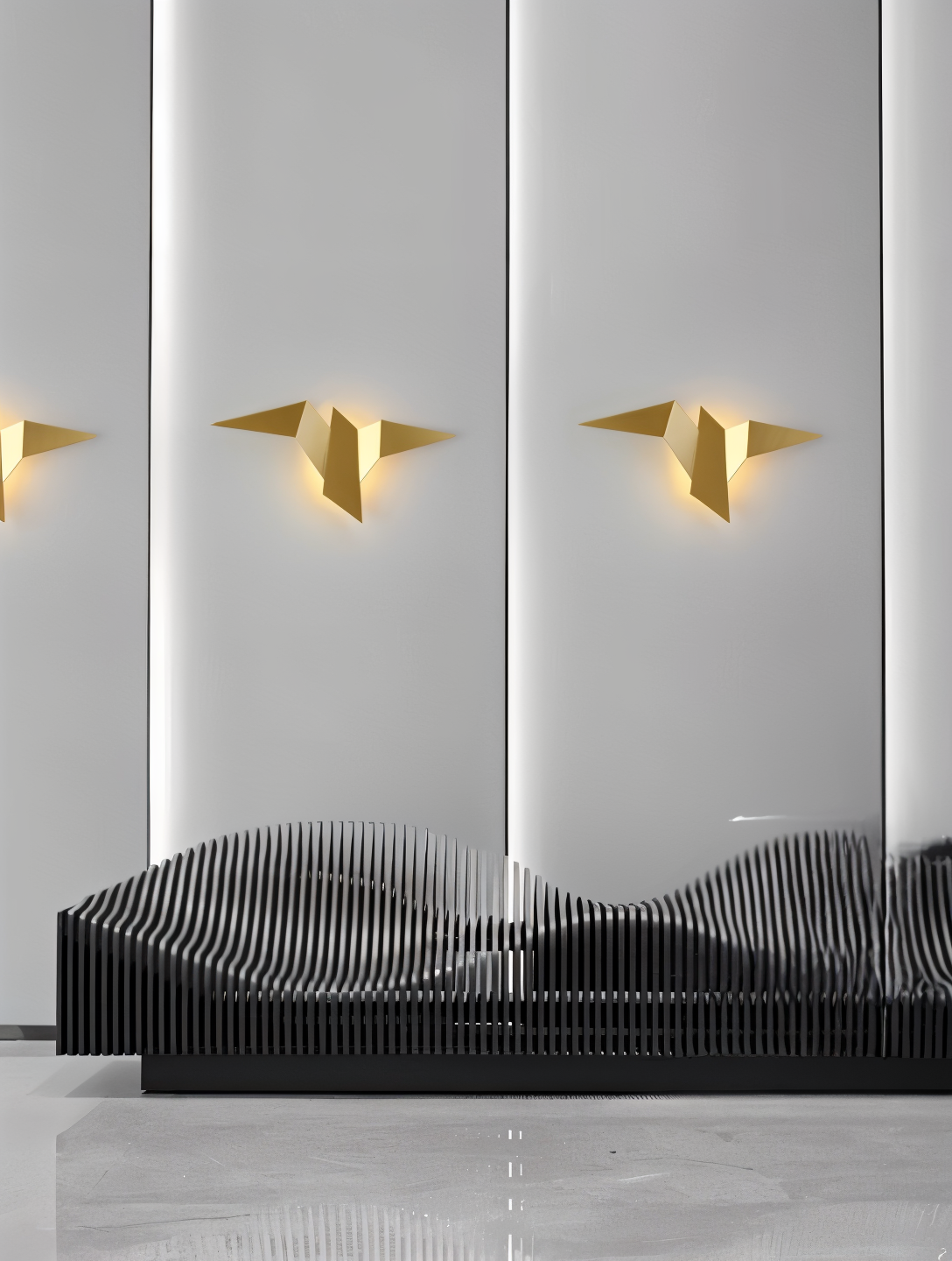 Japansk væglampe med origami fugledesign – moderne væglampe