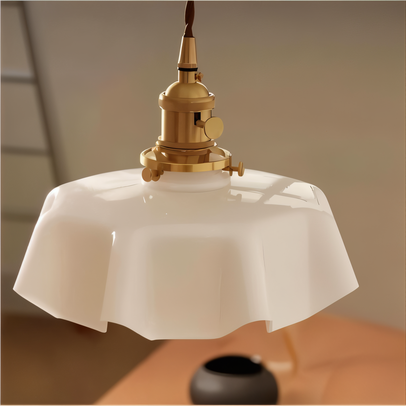 Florielle Loftlampe – Retro Loftlampe i Blomsterformet Cremefarvet Glasdesign