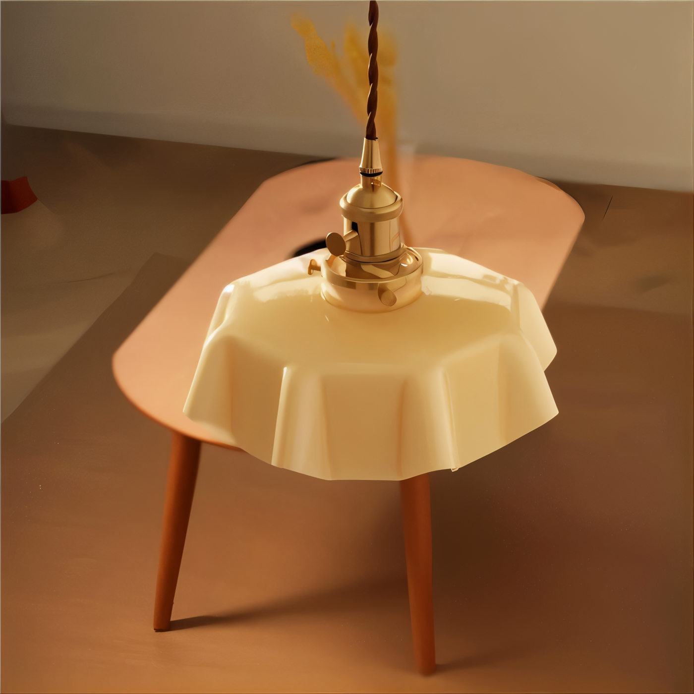 Florielle Loftlampe – Retro Loftlampe i Blomsterformet Cremefarvet Glasdesign