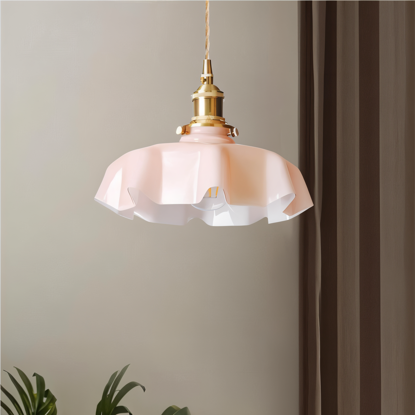Florielle Loftlampe – Retro Loftlampe i Blomsterformet Cremefarvet Glasdesign