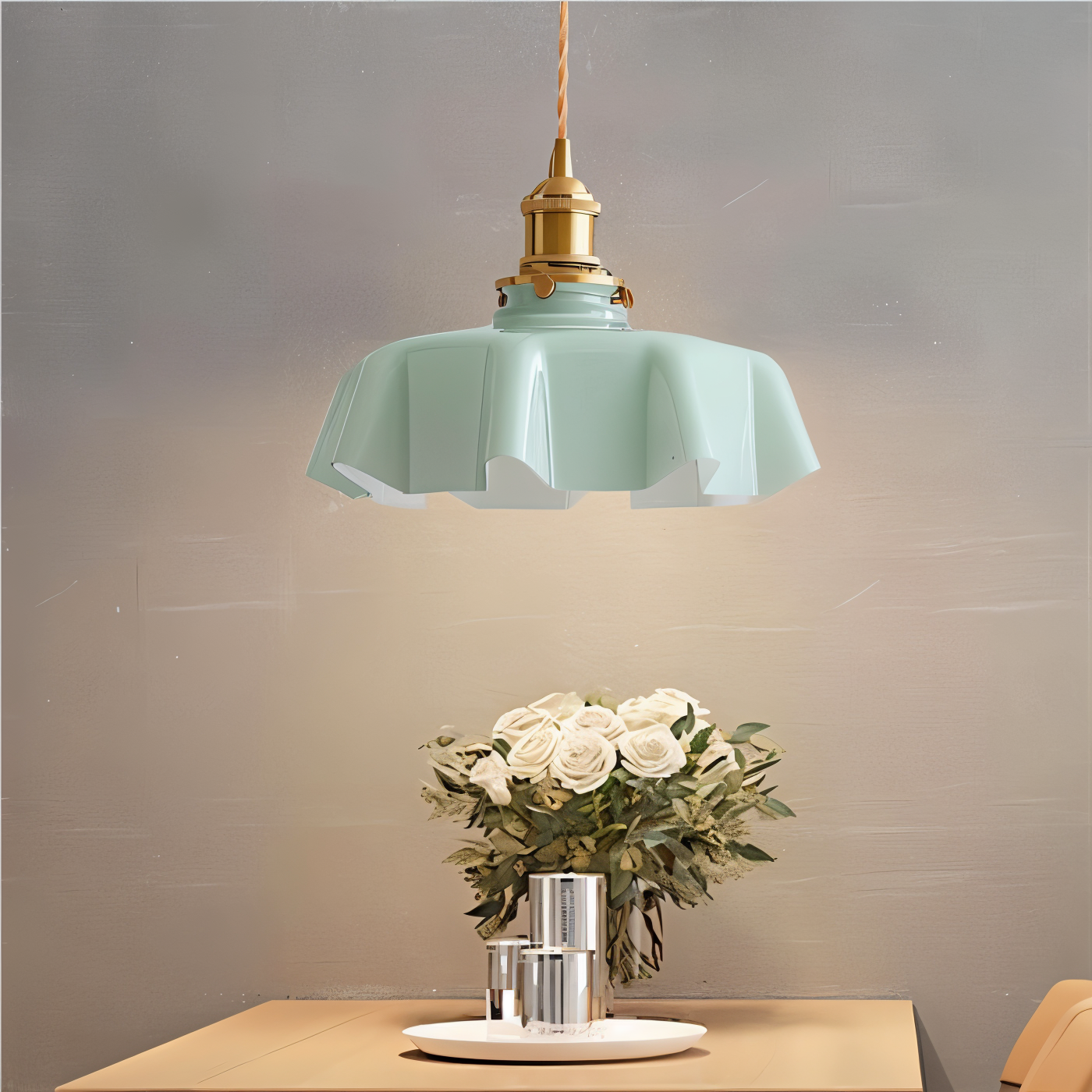 Florielle Loftlampe – Retro Loftlampe i Blomsterformet Cremefarvet Glasdesign
