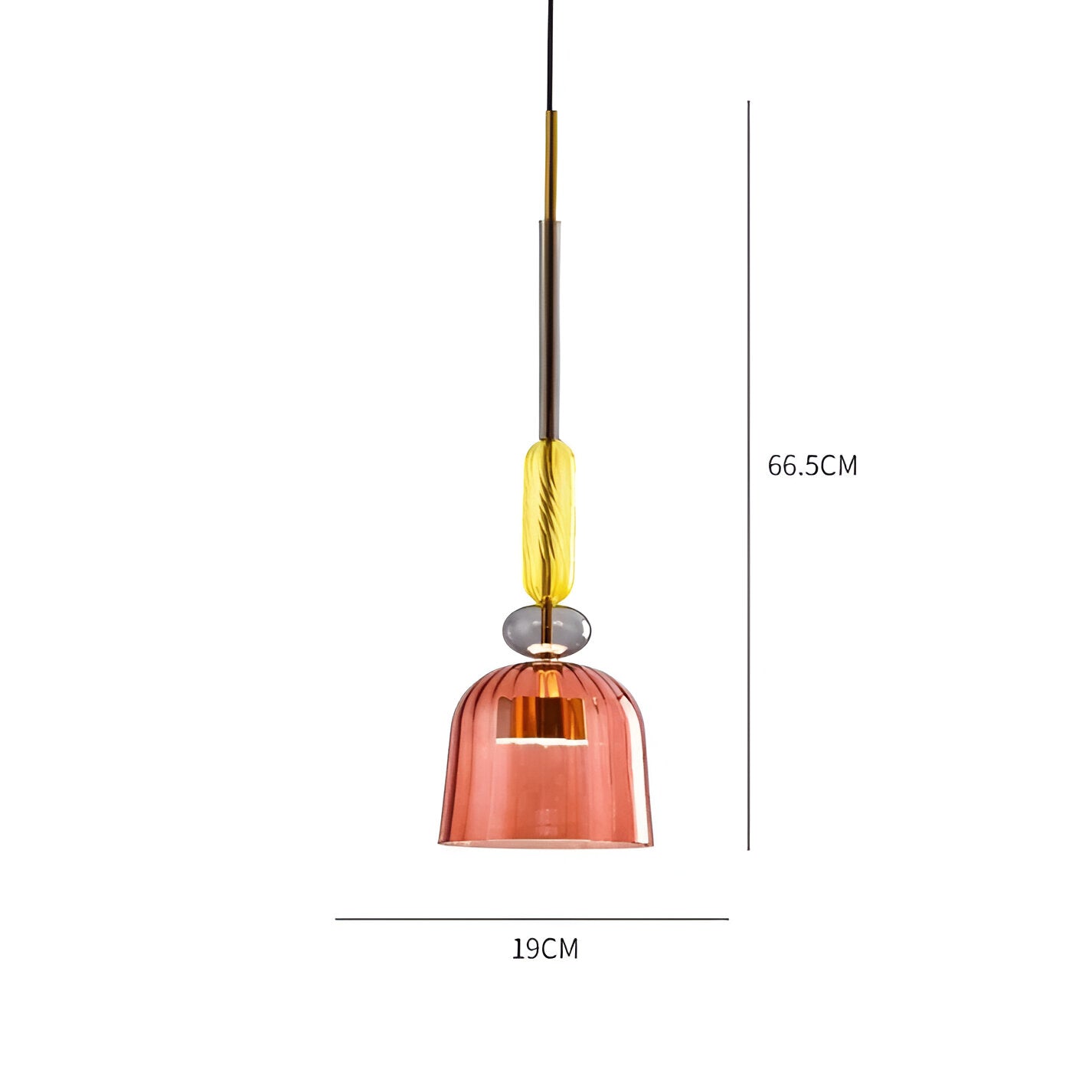 Farverig glas pendellampe – nordisk macaron design med dæmpbar LED