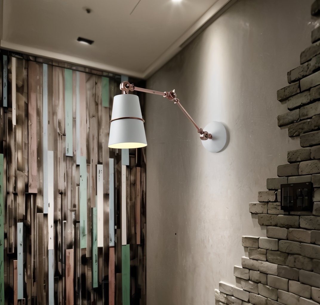 Væglampe med lang arm – justerbar retro lampe i sort eller hvid