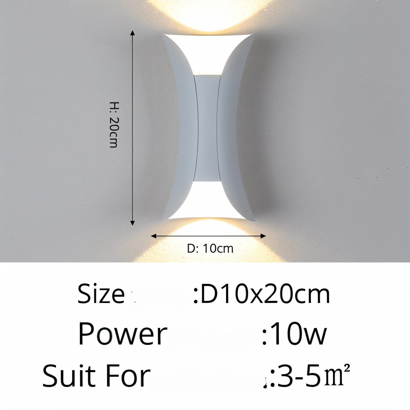 Udendørs væglampe op/ned – sort og guld LED lampe IP65