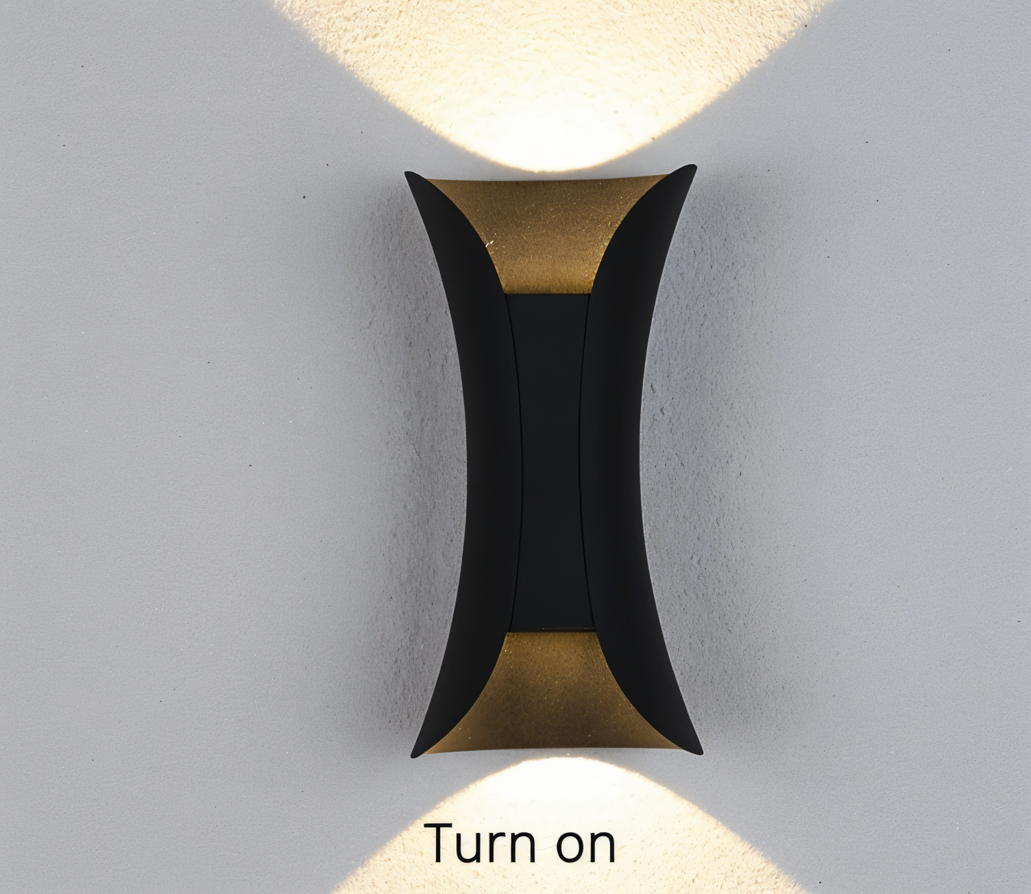 Udendørs væglampe op/ned – sort og guld LED lampe IP65