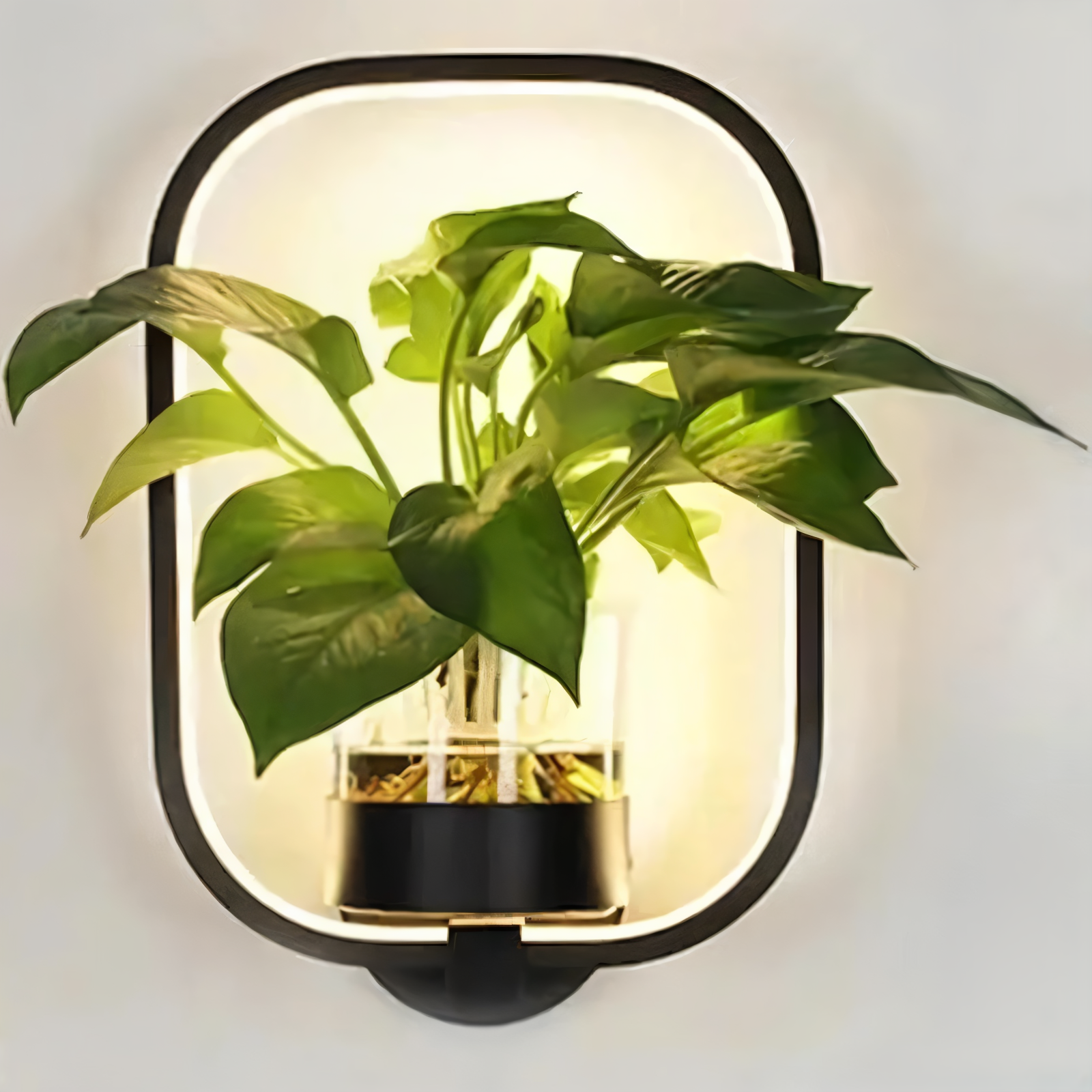 LumiGrow – Minimalistisk LED Væglampe med Integreret Planteholder