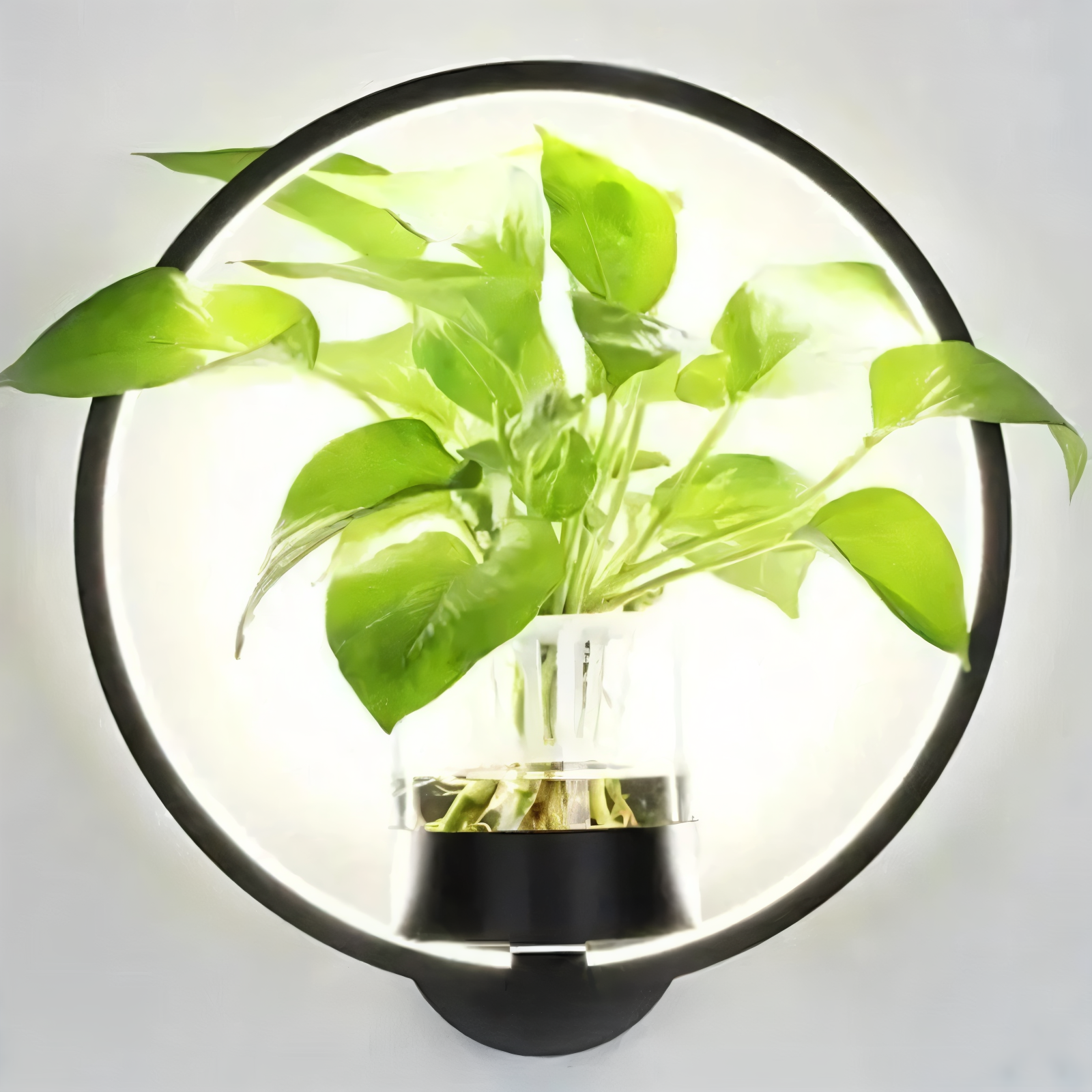 LumiGrow – Minimalistisk LED Væglampe med Integreret Planteholder