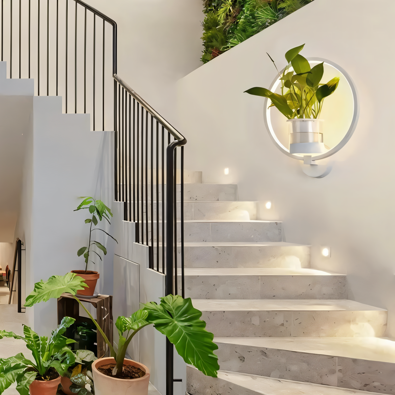 LumiGrow – Minimalistisk LED Væglampe med Integreret Planteholder