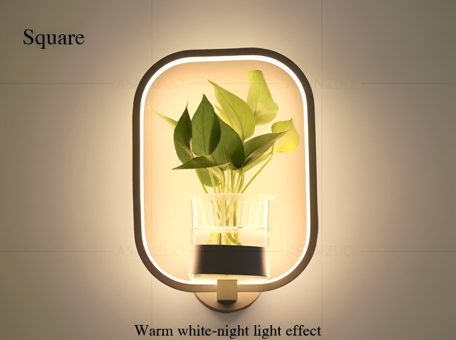 LumiGrow – Minimalistisk LED Væglampe med Integreret Planteholder