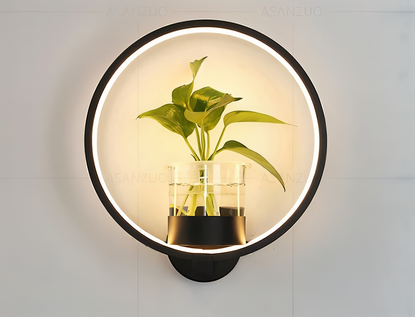 LumiGrow – Minimalistisk LED Væglampe med Integreret Planteholder