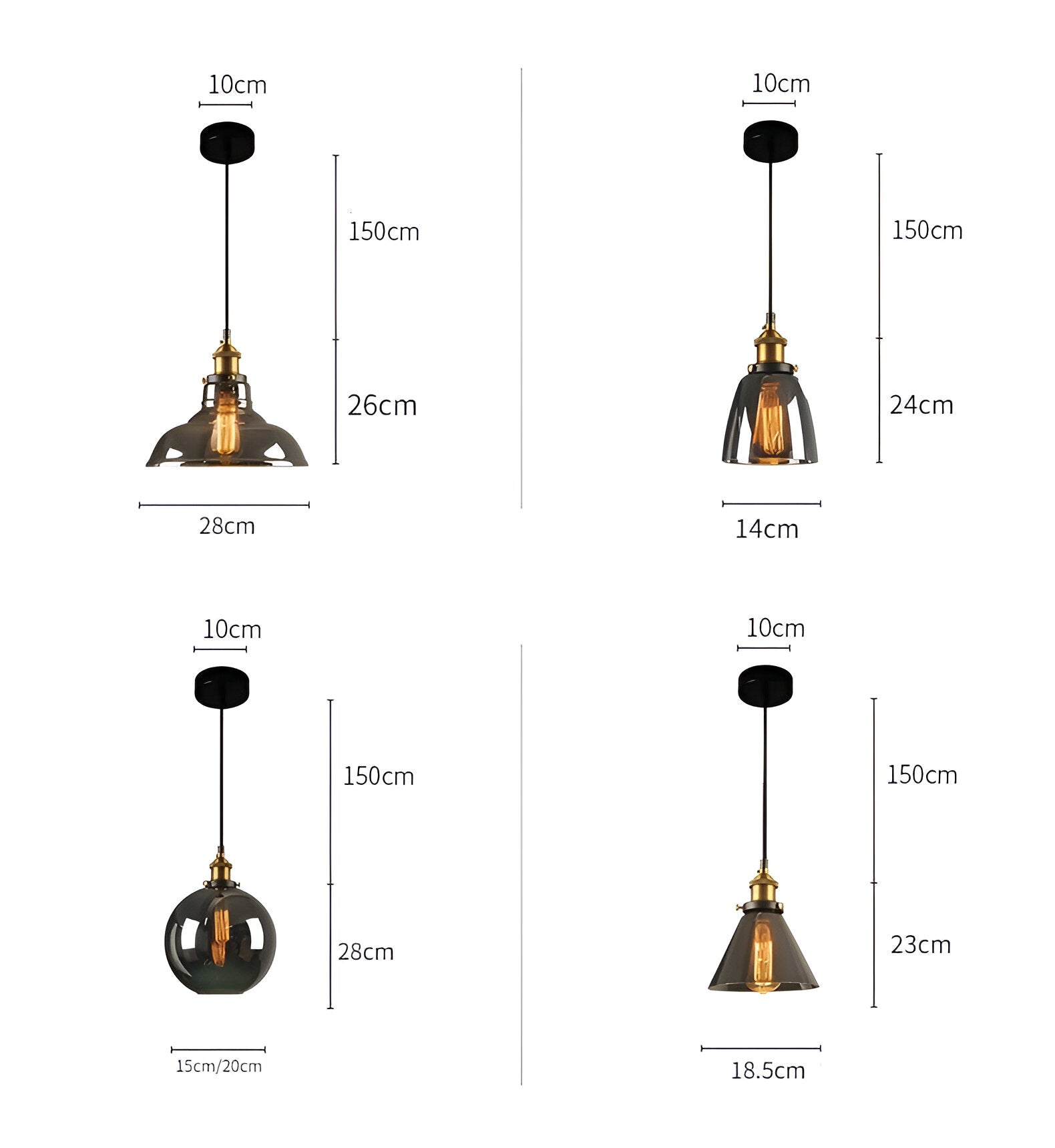 FumoLuxe Loftlampe – Vintage Loftlampe i Røgglas med Industriel Elegance