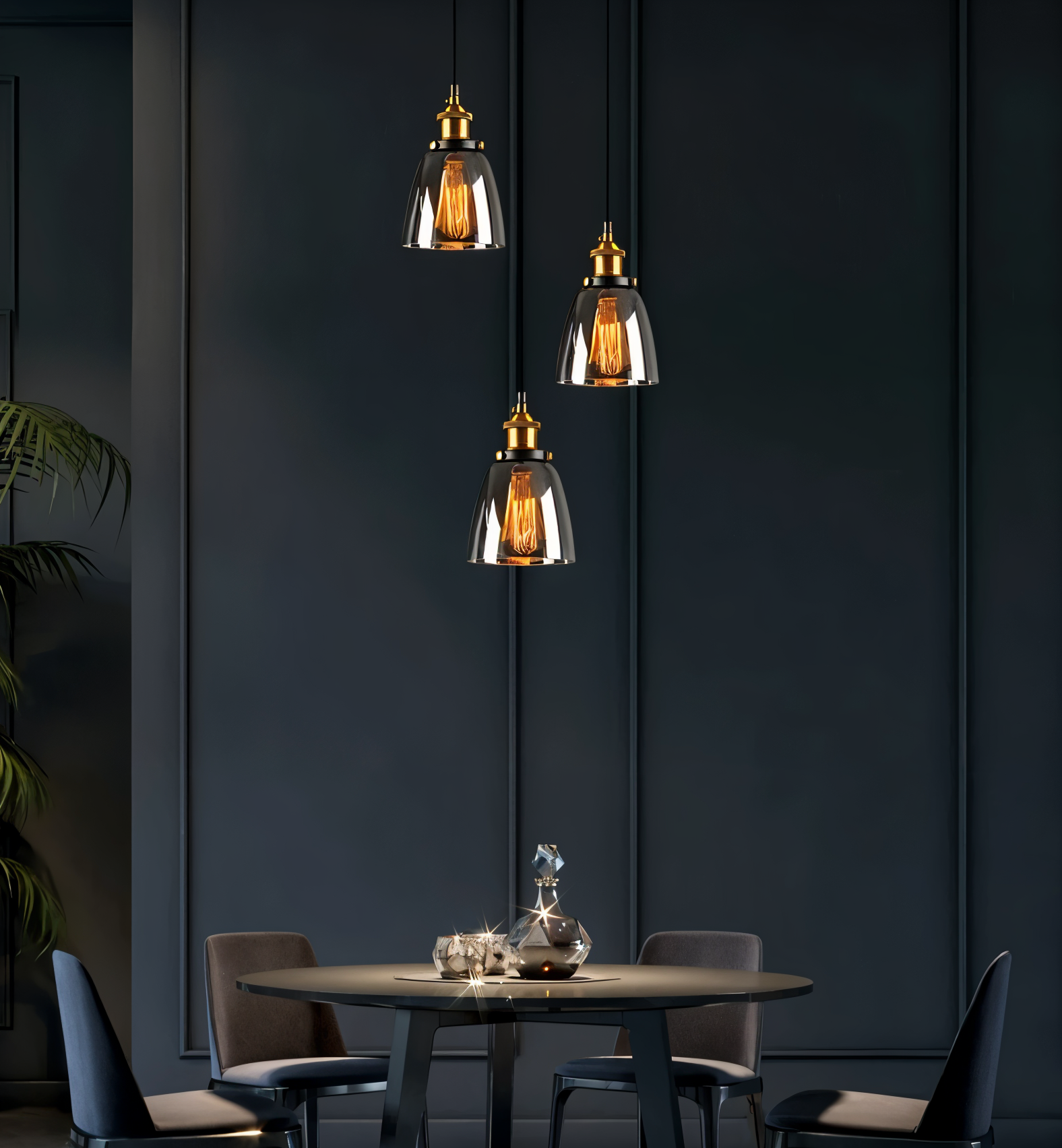 FumoLuxe Loftlampe – Vintage Loftlampe i Røgglas med Industriel Elegance