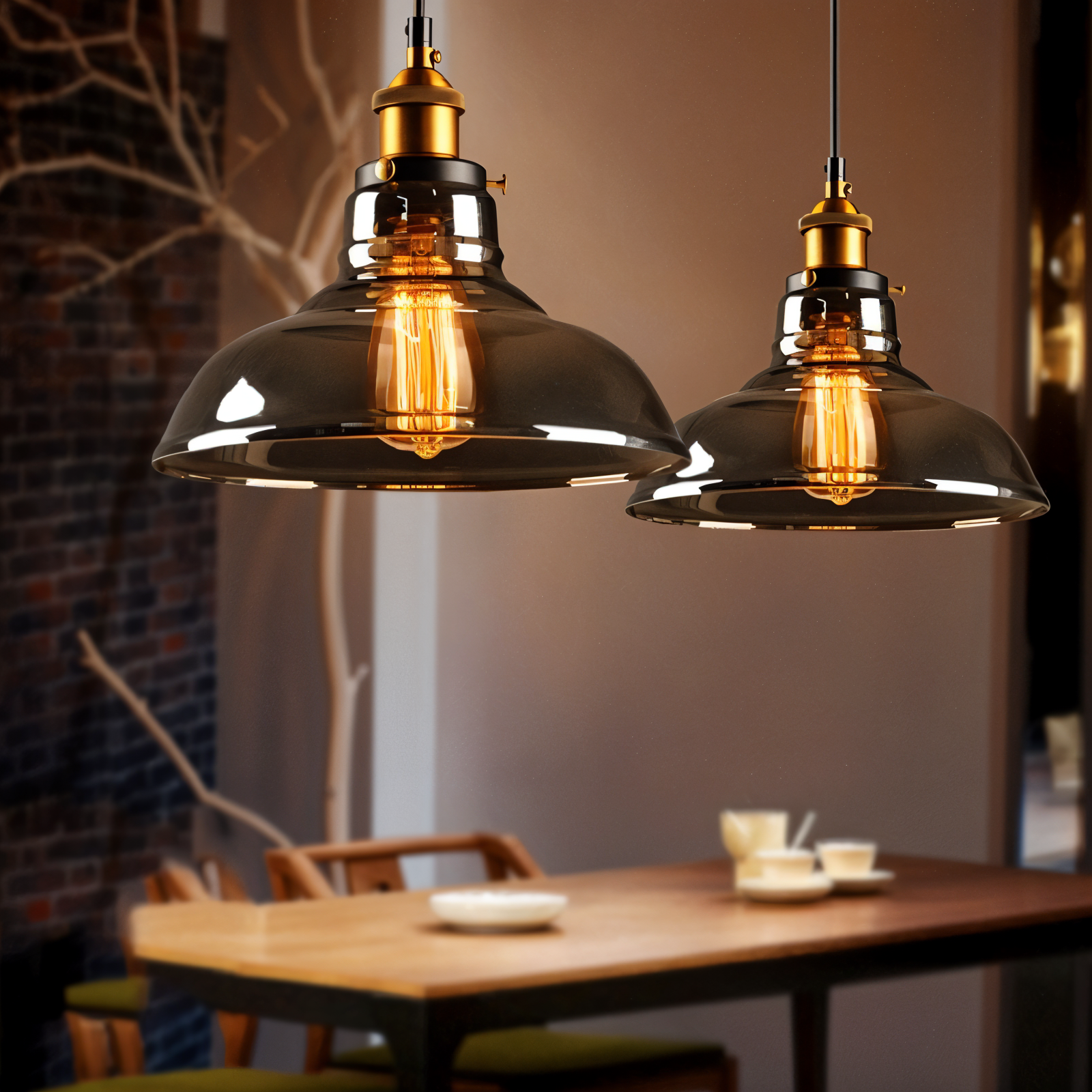 FumoLuxe Loftlampe – Vintage Loftlampe i Røgglas med Industriel Elegance