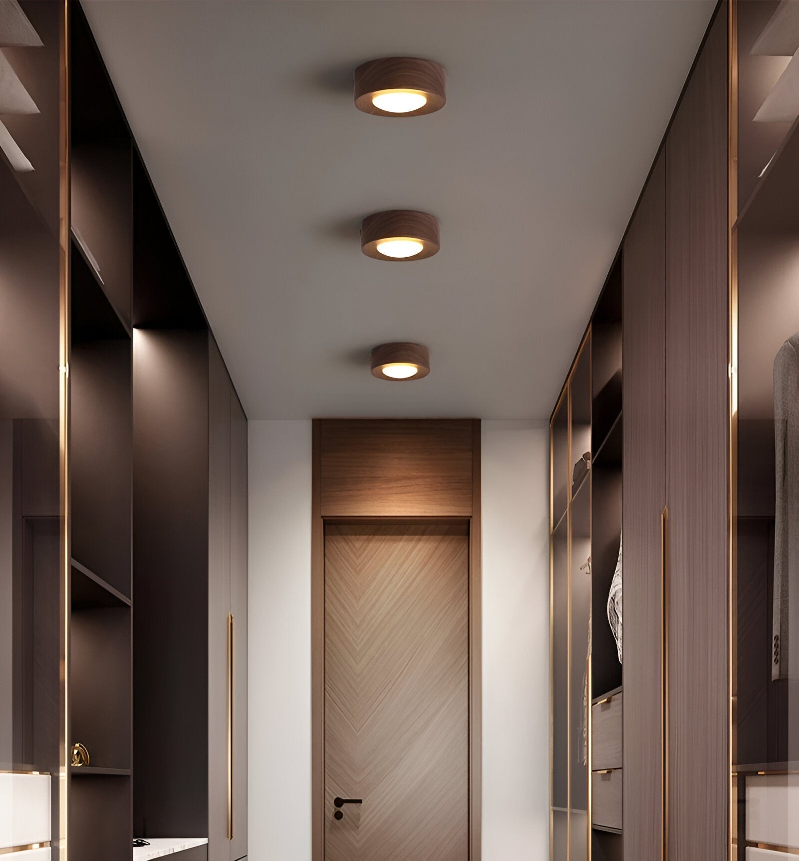 Walnora Spotlampe – LED Loftspot i Valnøddetræ med Moderne Design