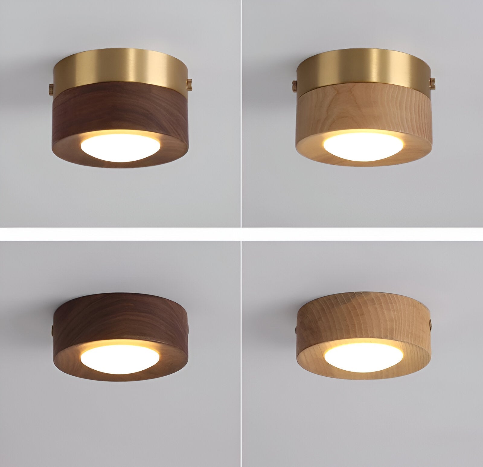 Walnora Spotlampe – LED Loftspot i Valnøddetræ med Moderne Design